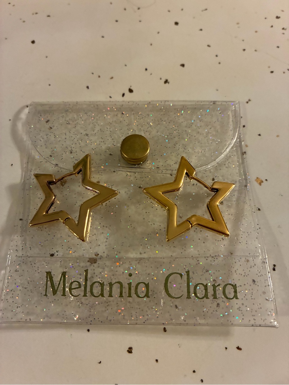 Melania Clara Gold Star Hoop Earrings - Women